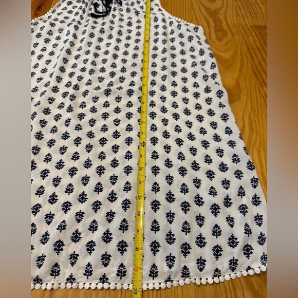 VICTORIAS SECRET Size LRG White Blue Leaf Print Nightgown Pajamas PJs VS Womens - Picture 9 of 11